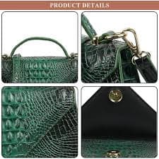 Women's Crocodile Print Top Handle Satchel Bag PU Leather Flap Outdoor Crossbody Shoulder Bag Retro Handbag and Purse - Walmart.com