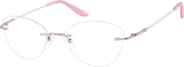 Zenni Women's Lightweight Cat-Eye Rimless Glasses