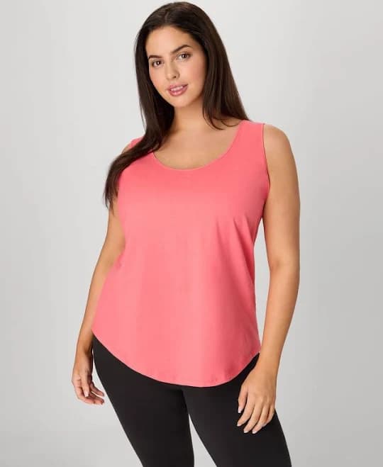 Hanes Women's Plus-Size Cotton Jersey Shirttail Tank Top