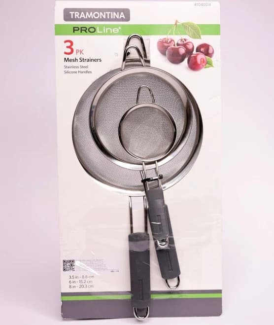 Tramontina Stainless Steel Mesh Strainer with Silicone Grip (3 pk.)