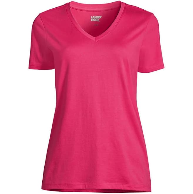 Lands' End Women's Relaxed Supima Cotton V-Neck T-Shirt