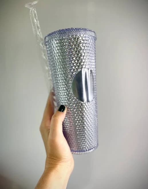 Studded Smokey Clear Acrylic Tumbler