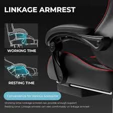 GTPlayer Gaming Chair Faux Leather Height Adjustable Computer Chair with Footrest and Headrest Red BBY-SC-GT800A-RED - Best Buy