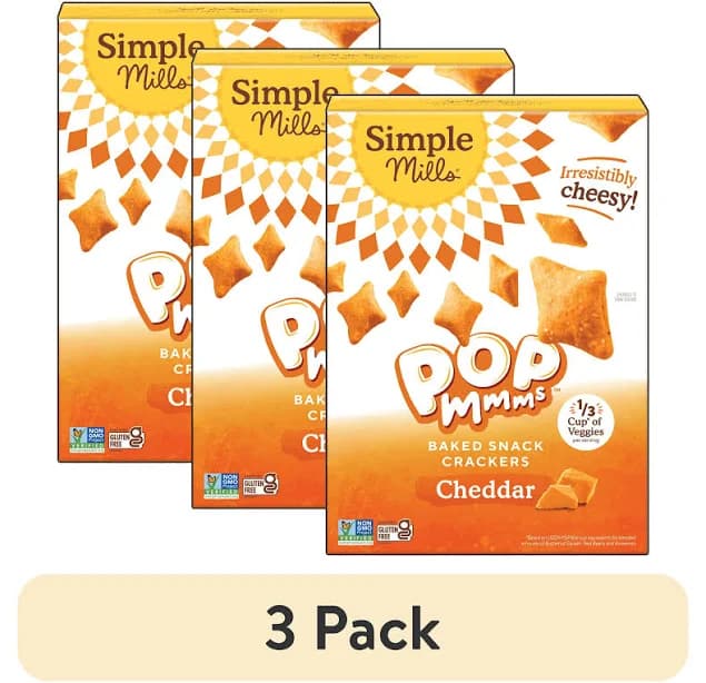 Simple Mills Cheddar Pop Mmms Baked Snack Crackers