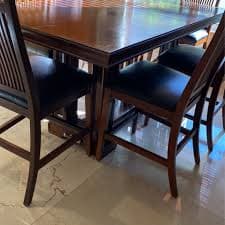 Bernhardt Counter Height Wood Dining Table 6 Chairs