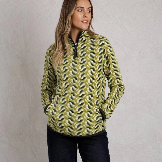 Weird Fish Reena 1/4 Zip Printed Microfleece