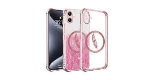 TEYYOS Samsung Galaxy A06 Case Transparent Glitter Electroplating Soft TPU Protection Fashion Anti-Scratch Shockproof TPU Bumper Cover Pink : Amazon.com.be: Electronics