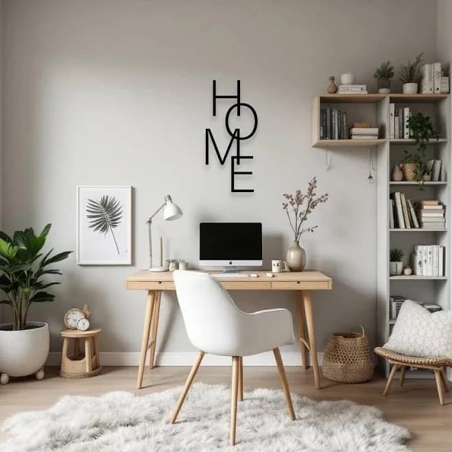 Vertical HOME Metal Wall Sign - Modern Entryway Decor - Tall Minimalist House Wall Art - New Home Gift