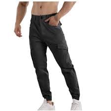 SEAOPEN Mens Slim Fit Cargo Pants Juniors Boys Casual Joggers 2024 Fall Solid Color Trapped Pants Comfort Moisture Wicking Work Pants My Orders Placed Recently By Me Black,L - Walmart.com