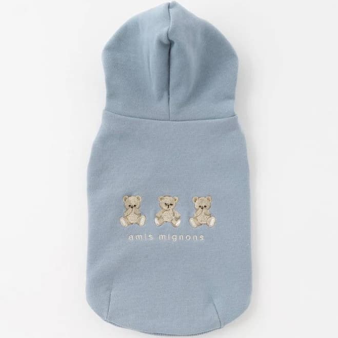Dog Pet Bear Embroidery Sleeveless Hoodie