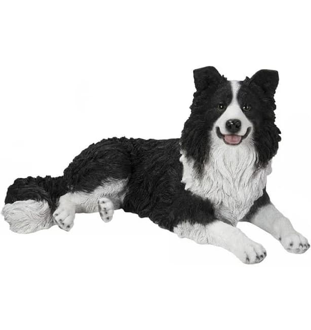 Hi-Line Gift Lying Border Collie Statue