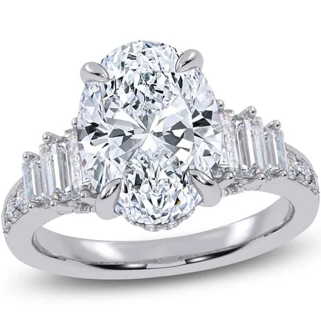 Jared Jewelers Oval-Cut Lab-Grown Diamond Hidden Halo Engagement Ring 4 ct tw 14K