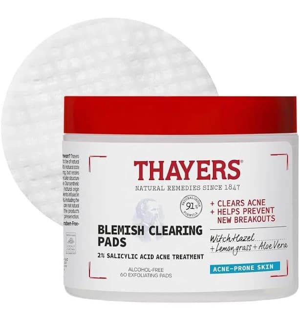 Thayers Blemish Clearing Acne Pads, Salicylic Acid Acne Treatment For