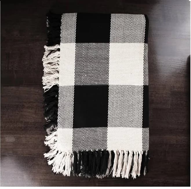 Laughing Moose Gifts Buffalo Check Black Afghan Blanket