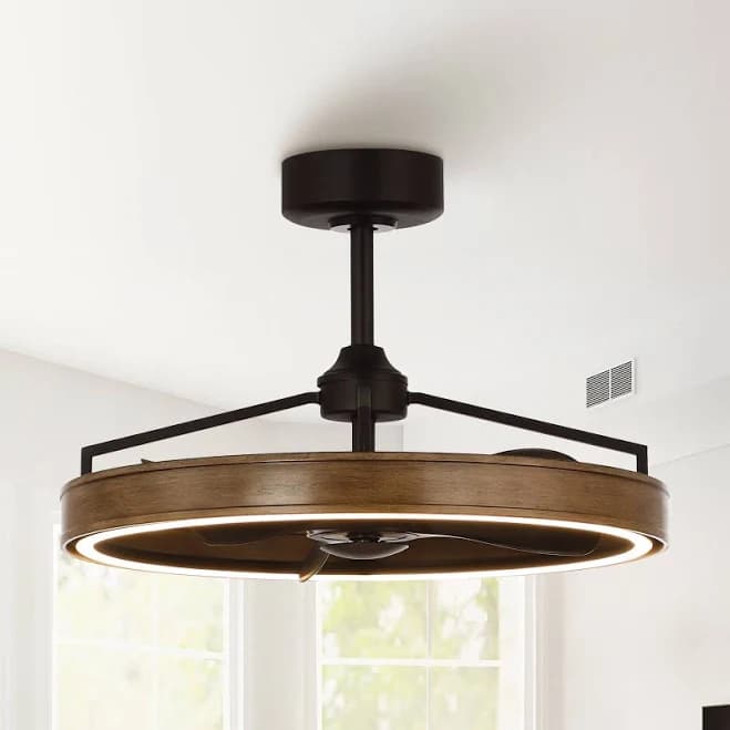 Parrot Uncle 27-inch Rustic 3-Blade LED Ceiling Fan with Light and Remote