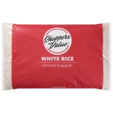 Shoppers Value White Rice, 20 lb (9.07 kg)