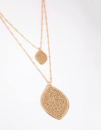 Gold Layered Glitter Necklace - Lovisa