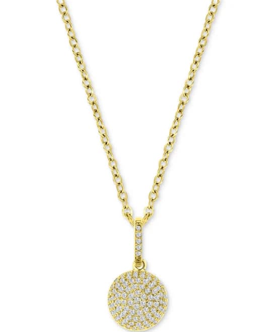 Macy's 14K Gold-Plated Sterling Silver Cubic Zirconia Pave Circle Disc