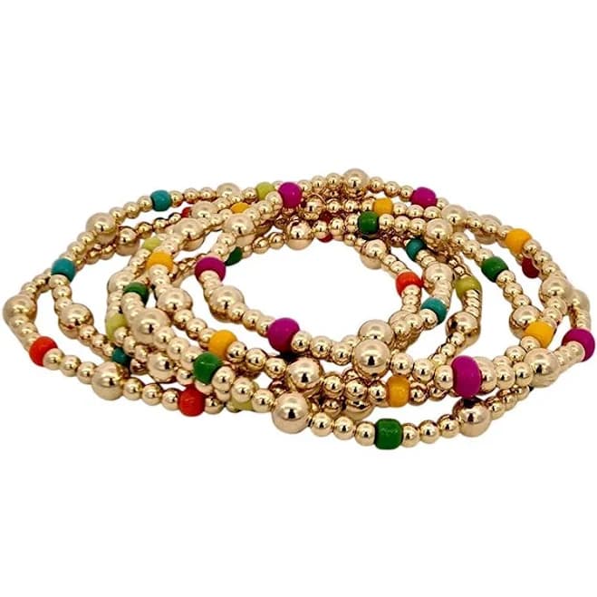 14K Gold Filled Dainty Stretch Bead Bracelet