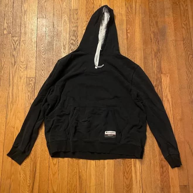 Champion Shirts | Champion Originals Oversized Black Logo Hoodie With Sleeve Embroidery | Color: Black/White | Size: 3xl | 8house's Closet