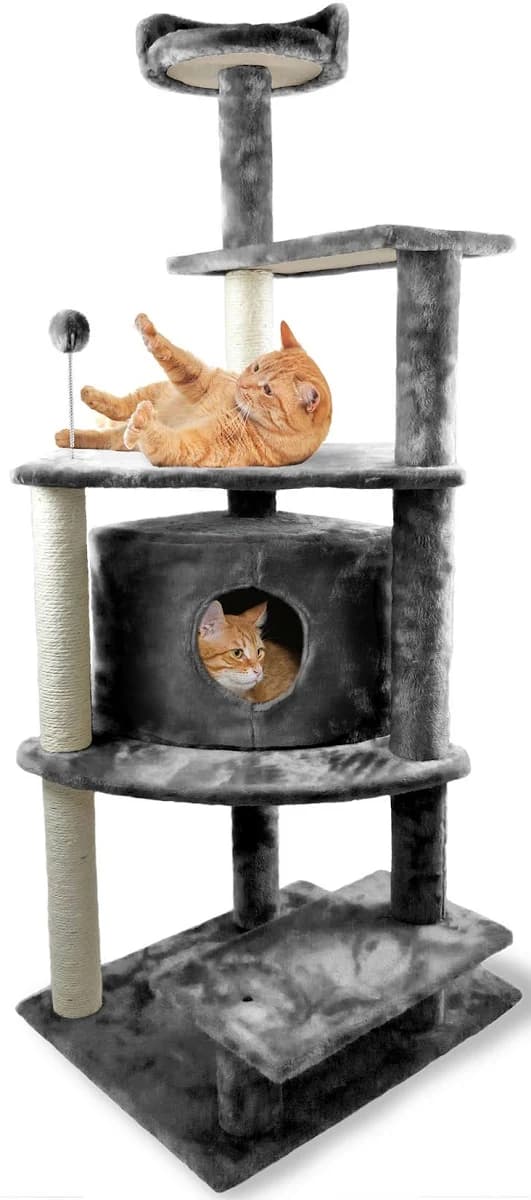 FurHaven Tiger Tough Platform House Playground Cat Tree