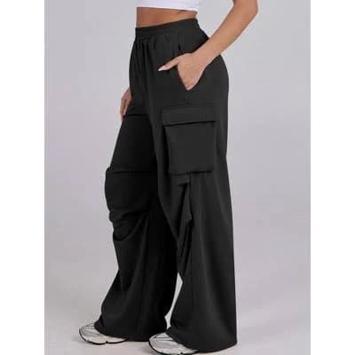 Women's Loose Fit Wide Leg Elastic Waist Pants