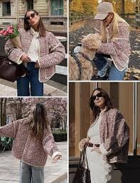 Wyeysyt Women's Cropped Puffer Jacket Lightweight Floral Print Long Sleeve Padded Quilted Puffy Cardigan Coat (Black-S): Buy Online at Best Price in UAE - Amazon.ae