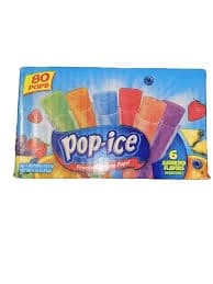 Pop Ice Popsicle Variety Pack of 1 Oz Freezer Bars, Assorted Flavors, 80 Cnt.