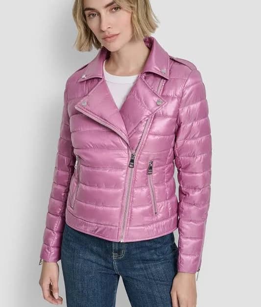 DKNY Women's Lightweight Zip-Front Puffer Jacket
