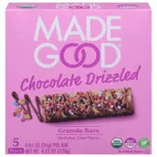 Madegood Birthday Cake Chocolate Drizzled Granola Bars