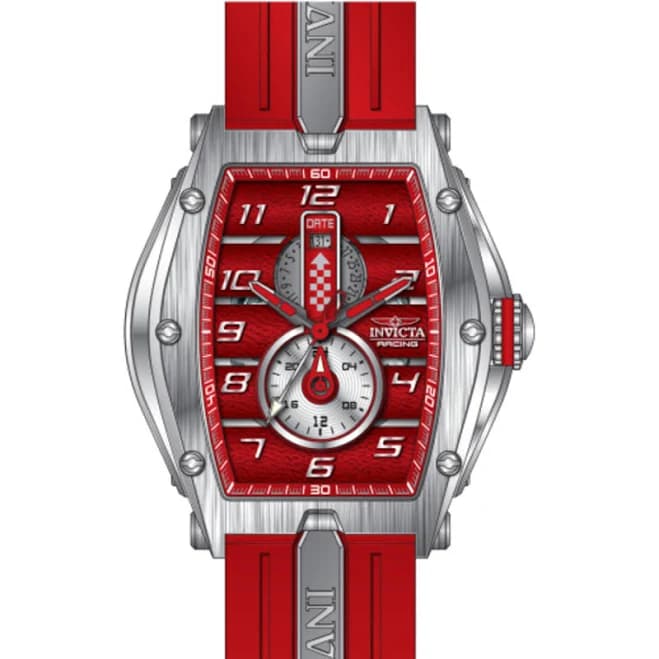 Invicta Racing Quartz Watch with Red Silicone Strap