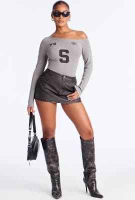 Fashion Nova Long Sleeve Graphic Baby Tee