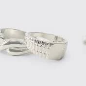 boohooMAN Men's 3 Pack Chunky Rings