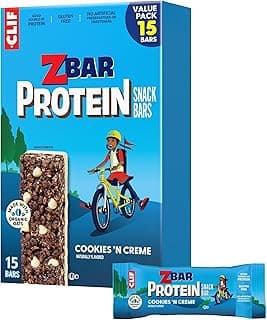CLIF Kid Zbar Protein - Cookies 'N Creme - Crispy Snack Bars - Made with Organic Oats - Non-GMO - 5g Protein - Gluten Free Protein Bars (15 Pack)