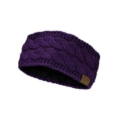 C.C Soft Stretch Cable Knit Fuzzy Headband