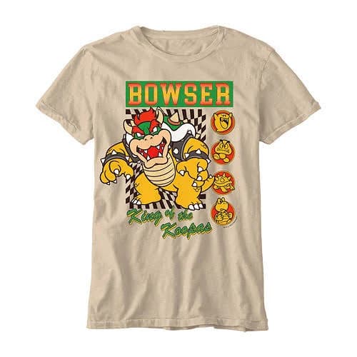 Bowser Little & Big Kid Boys Super Mario Graphic Crew Neck T-Shirt