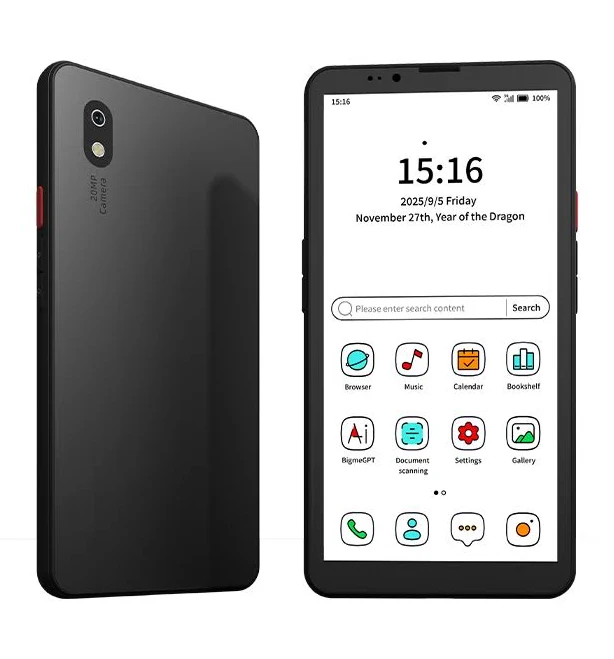 Android 14 Hibreak pro Color 6'' E ink Eye-Friendly Smartphone with 4G&5G connection Black / Taxes exclusive