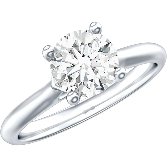 Solitaire Round Cut Moissanite Engagement Ring for Her D-VS1