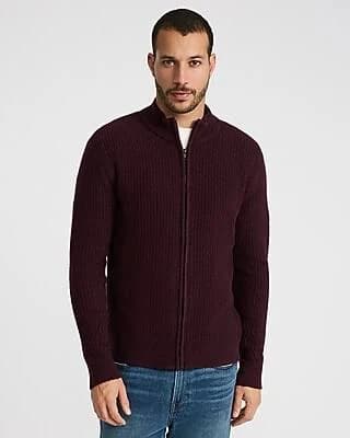 Express Men's Textured Zip Mock Neck Sweater
