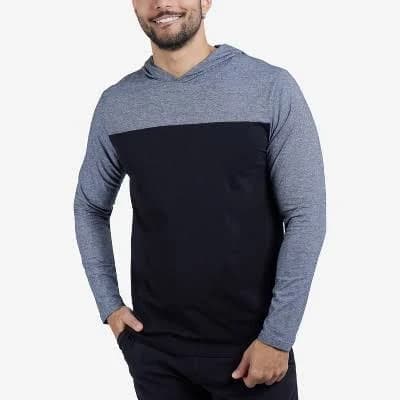 X-RAY Men's Long Sleeve Colorblock Hooded T-Shirt