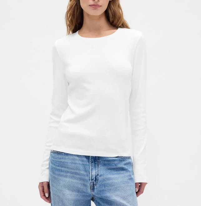 Gap Women's Modern Ribbed Crewneck T-Shirt
