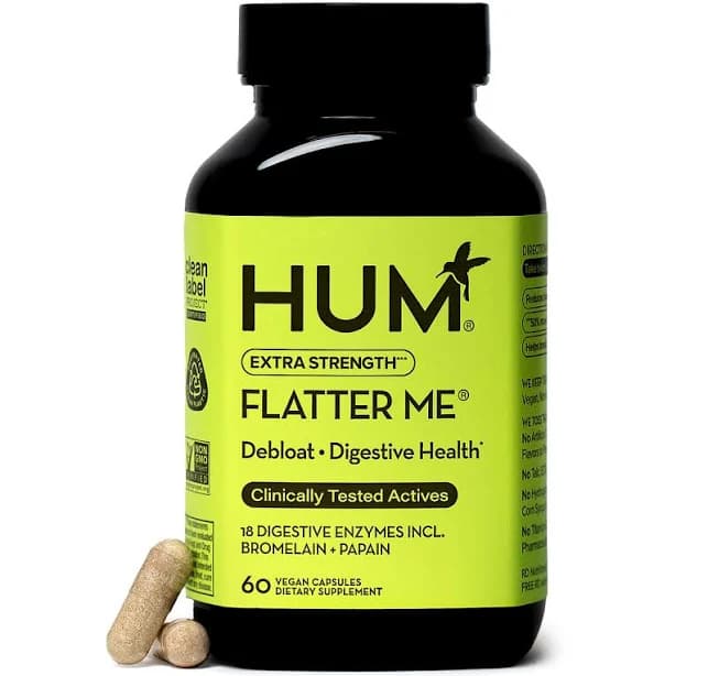 HUM Flatter Me Extra Strength Digestive Enzyme Supplement