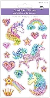 Unicorn Stickers - Girl Stickers for Girls 4-8 Shiny Sparkle Dimensional for Kids for Creating Unicorn Water Bottle for Cups Clear with Gems