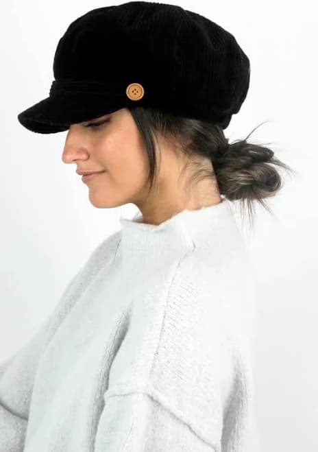 David and Young Corduroy Cabbie Hat with Buttons