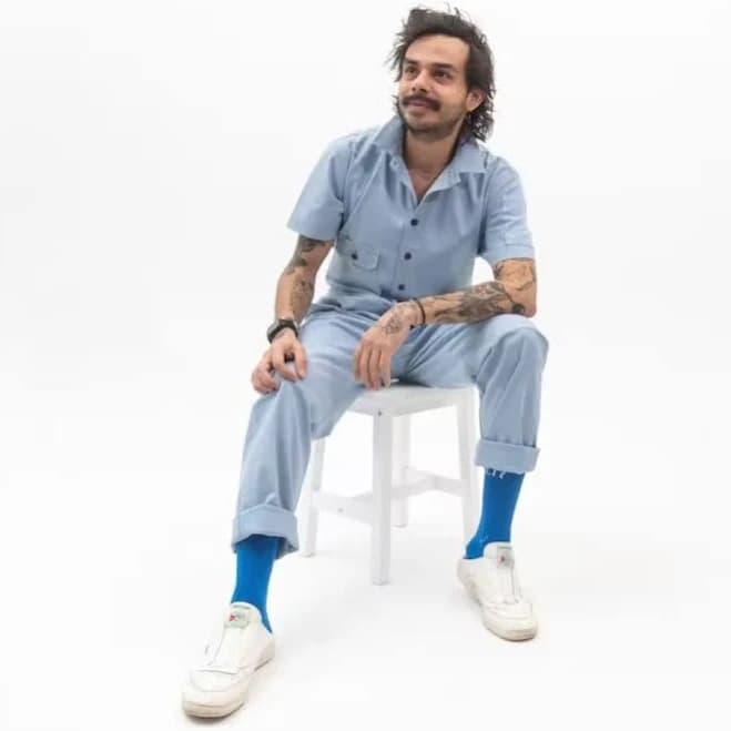 Over Easy Men's Short Sleeve Jumpsuit