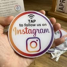 10cm 3.93" Social Media Sign NFC Tap Follow US on Instagram Plaque NFC Tap Sign Google Review Facebook Card Business Decors - AliExpress