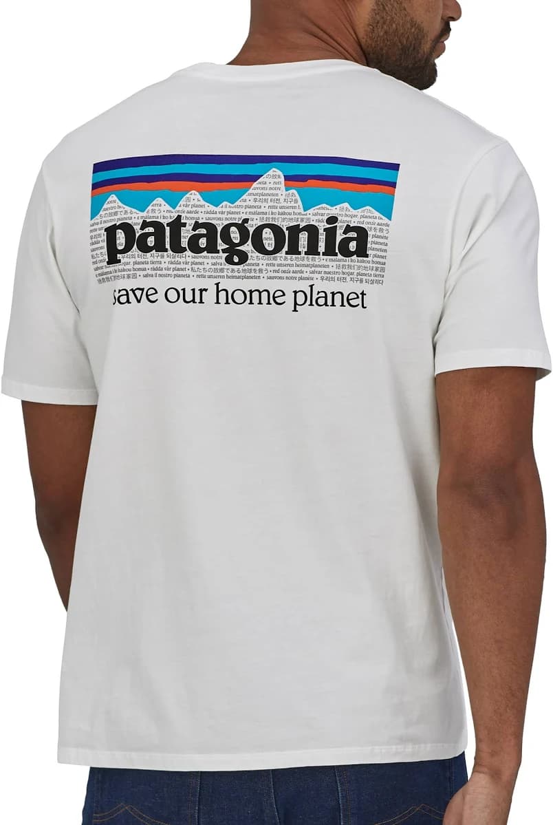 Patagonia Men's P-6 Mission Organic T-Shirt in White size Small | Sun & Ski Sports