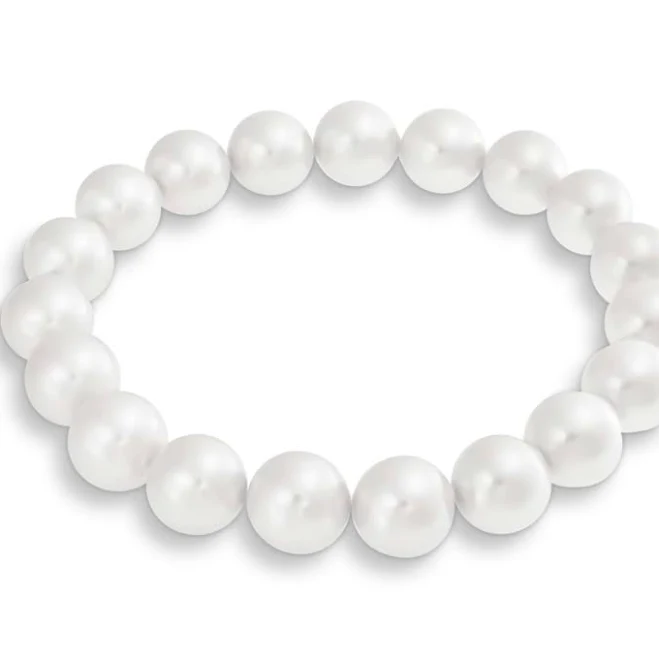 Bling Jewelry Women's Round Simulated Pearl Stretch Bracelet