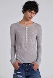 Grey Marl Haze Long Sleeve Top