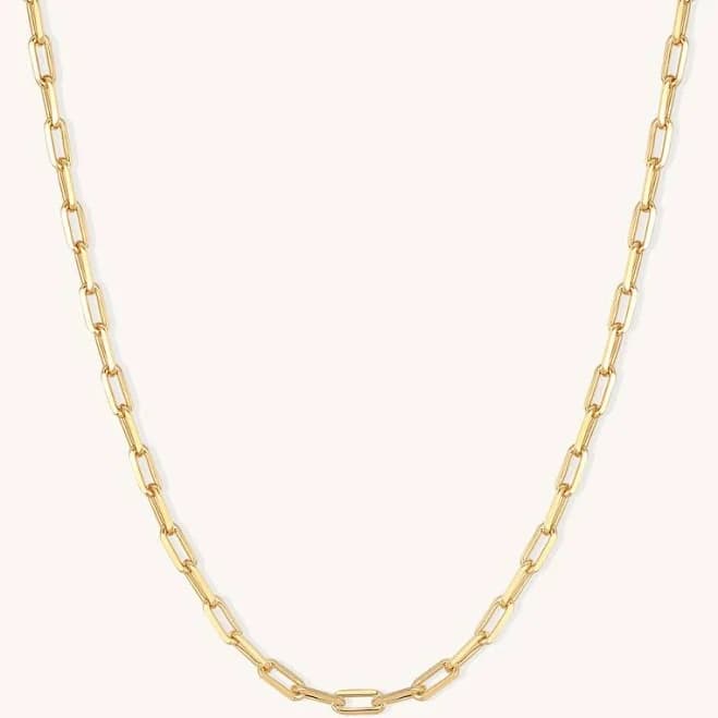 Gold Filled Paperclip Chain, 16"